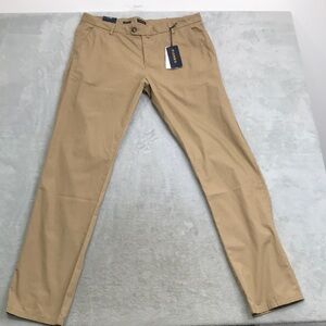 Piombo Men's Cotton Slim Fit Tan Chinos Size 40 New